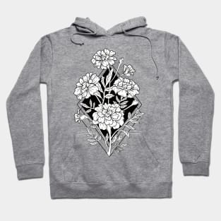 Geometric Marigold Flowers Hoodie